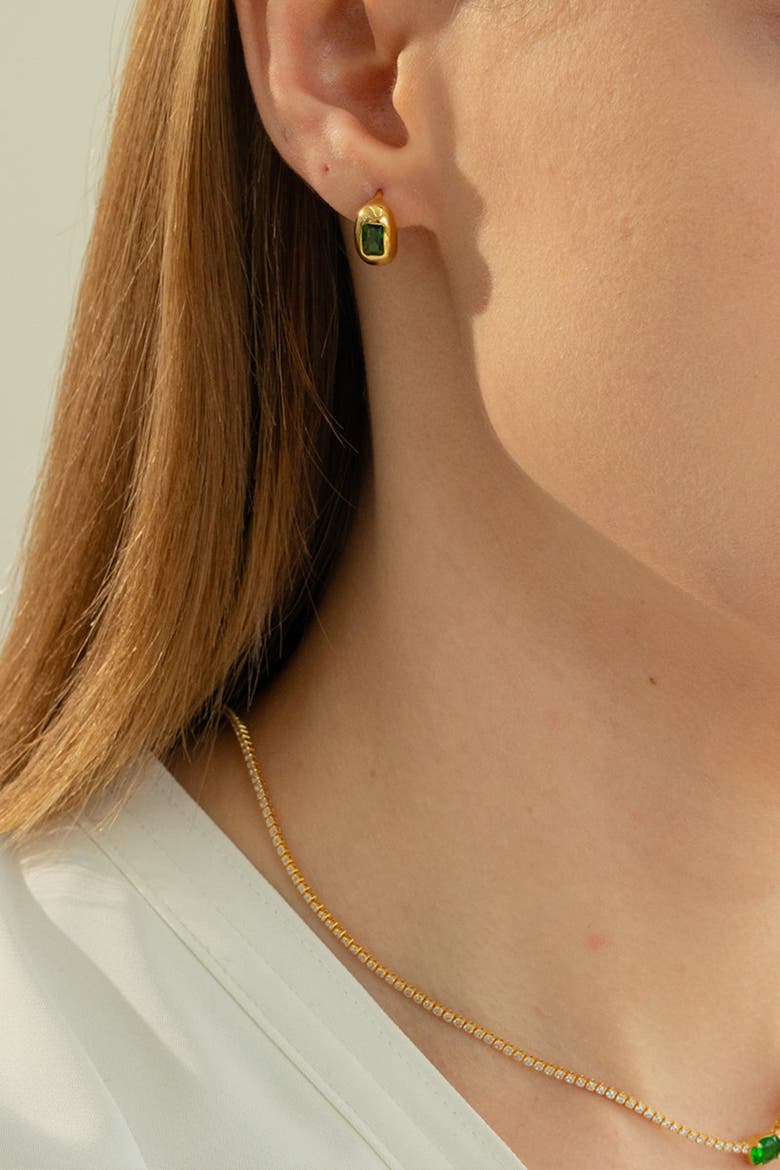 Sterling Silver 18k Gold Plated Lois Huggies Bold Gold Dainty, Alternate, color, Gold