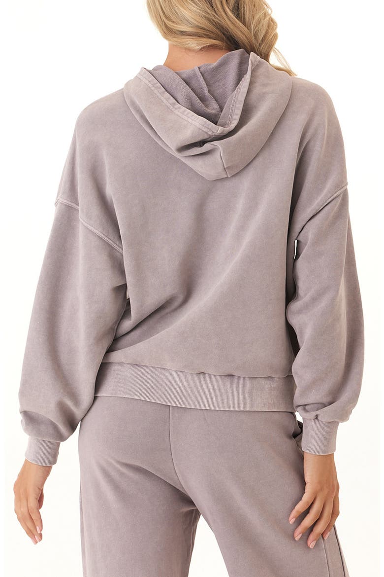 Tanya Mineral Wash Cotton Blend Fleece Hoodie, Alternate, color, TWILIGHT