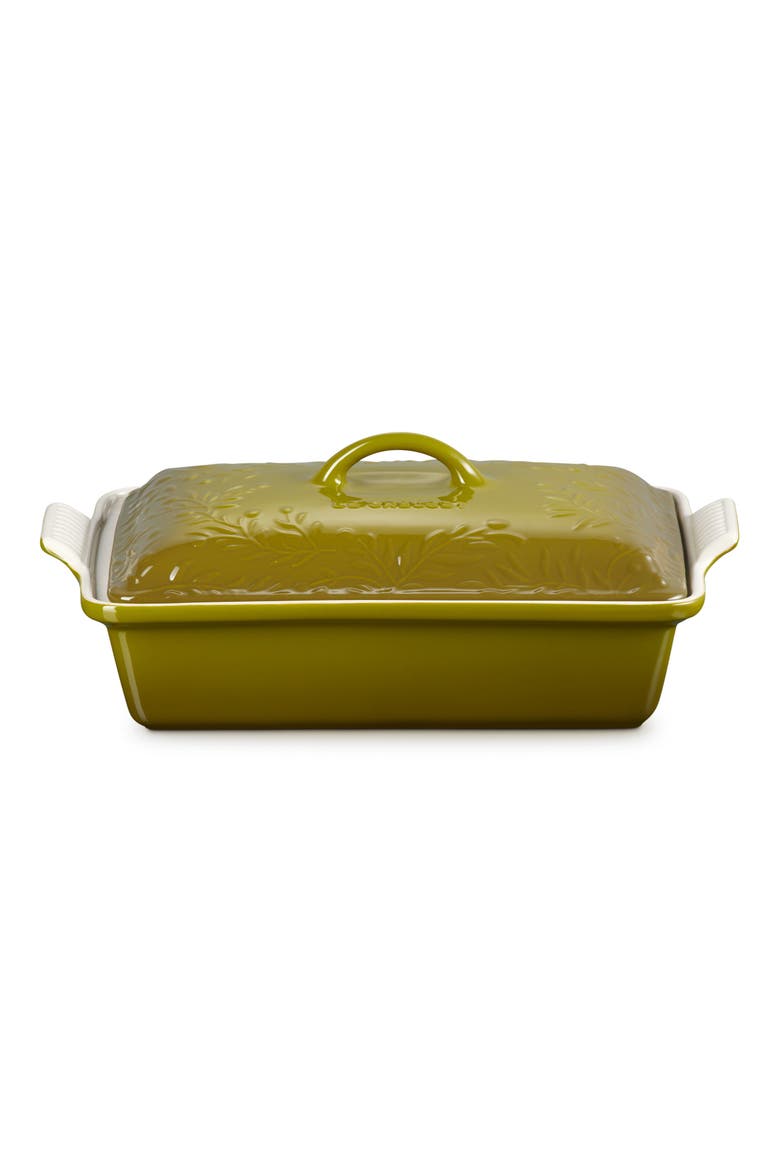 Olive Branch 4 Qt. Covered Casserole, Main, color, OLIVE