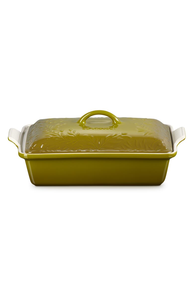 Le Creuset Olive Branch 4 Qt. Covered Casserole, Main, color,