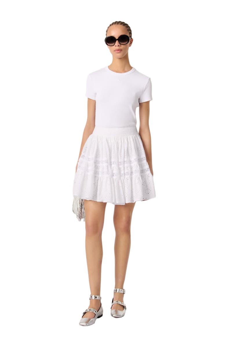Short embroidered skirt
