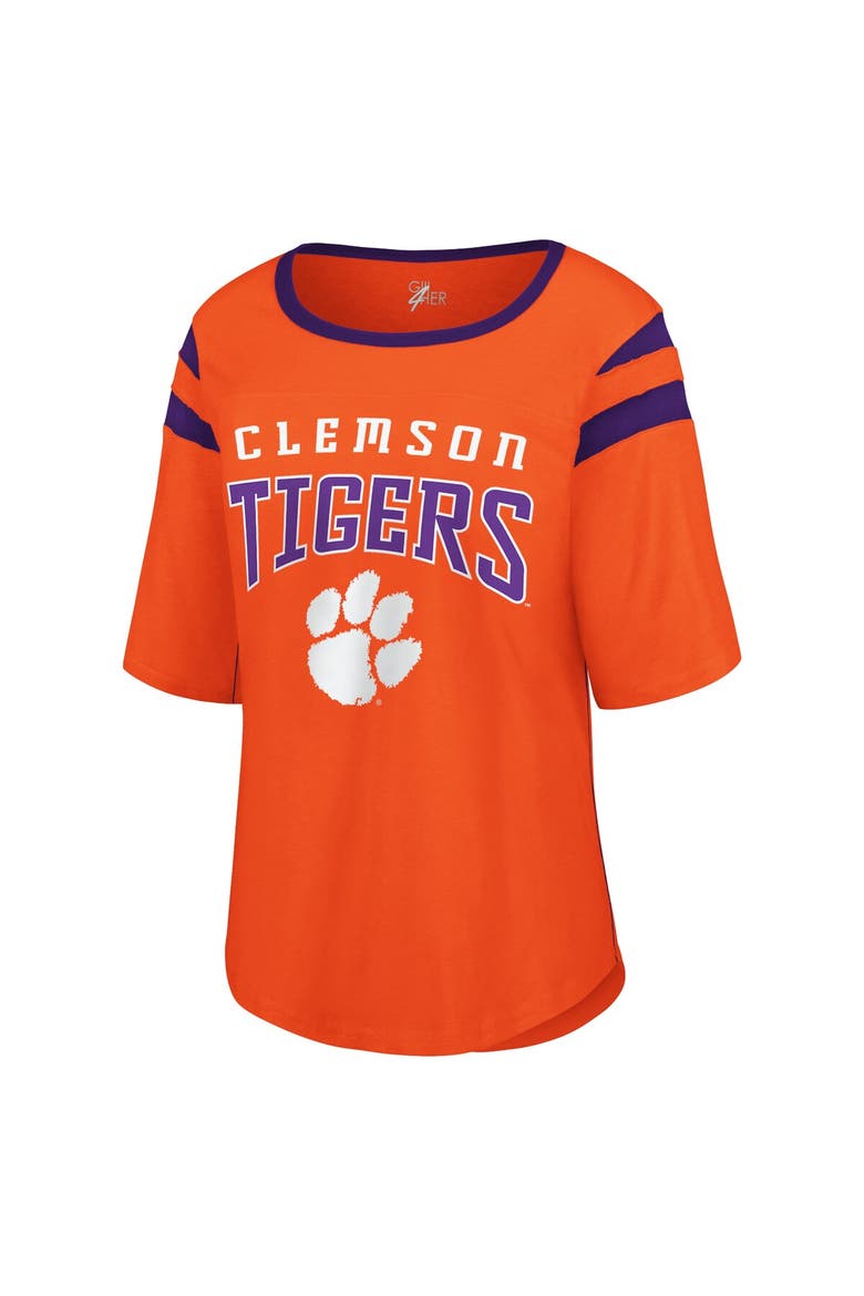 Women's G-III 4Her by Carl Banks Orange Clemson Tigers Plus Size Linebacker Half-Sleeve T-Shirt, Alternate, color, Orange