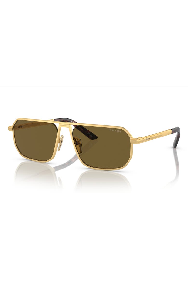 Prada 59mm Pillow Sunglasses, Alternate, color, Matte Gold