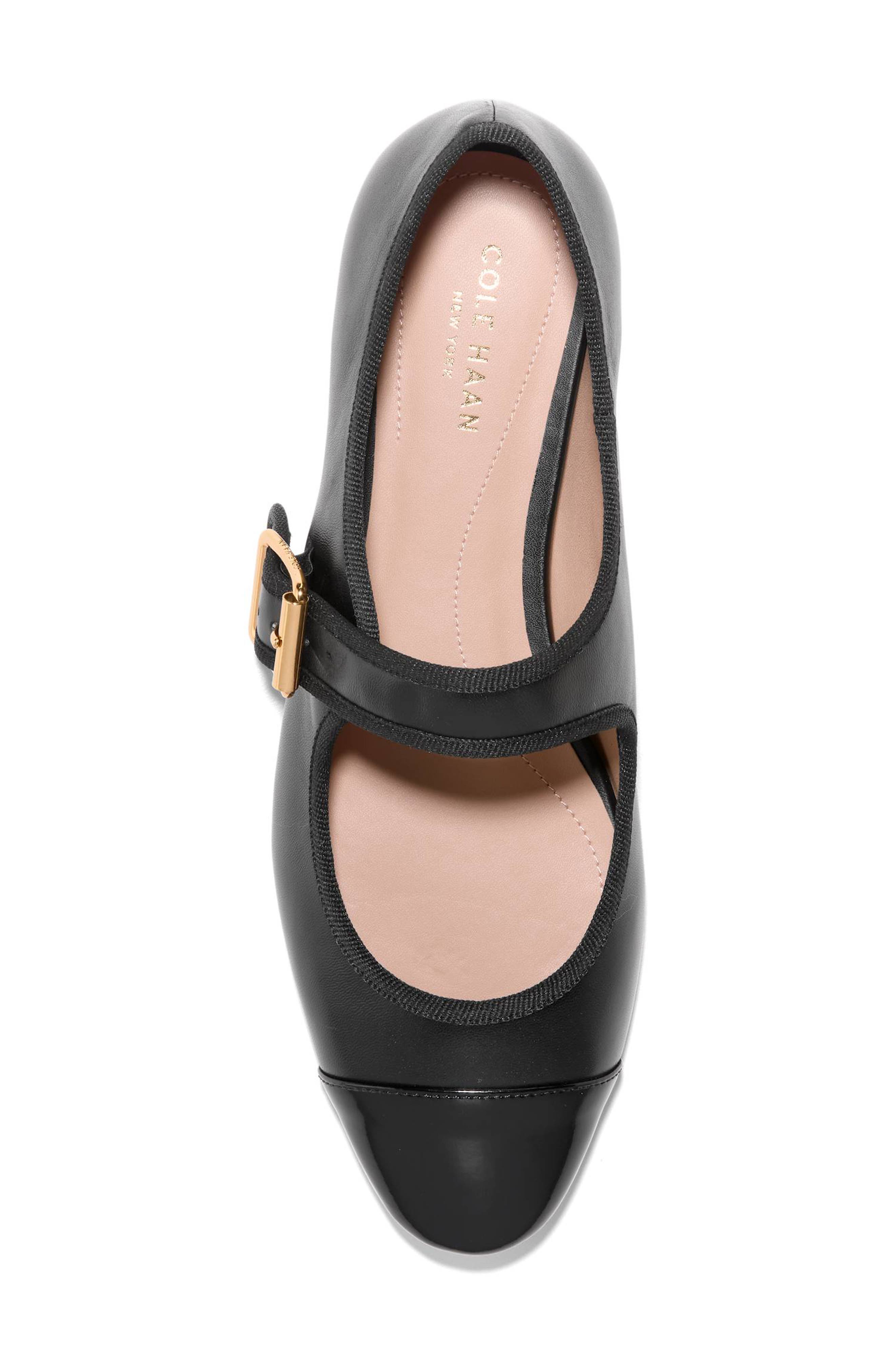 Raquelle Mary Jane Ballet Flat, Alternate, color, BLACK LEATHER / BLACK PATENT