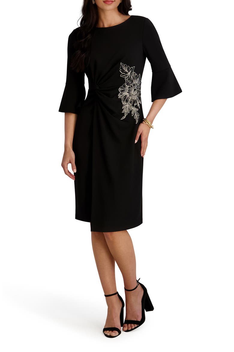 Crepe Scuba Dress, Main, color, BLACK IVY