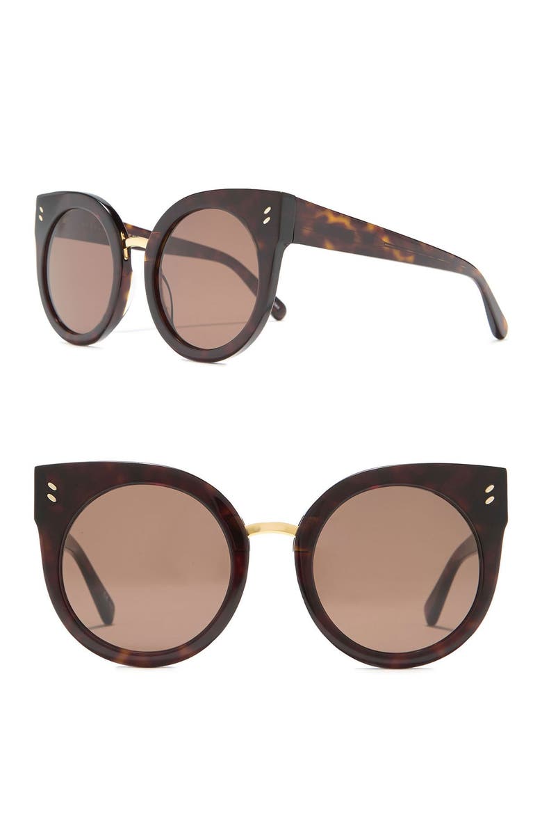 Stella McCartney 51mm Rounded Cat Eye Sunglasses, Alternate, color,