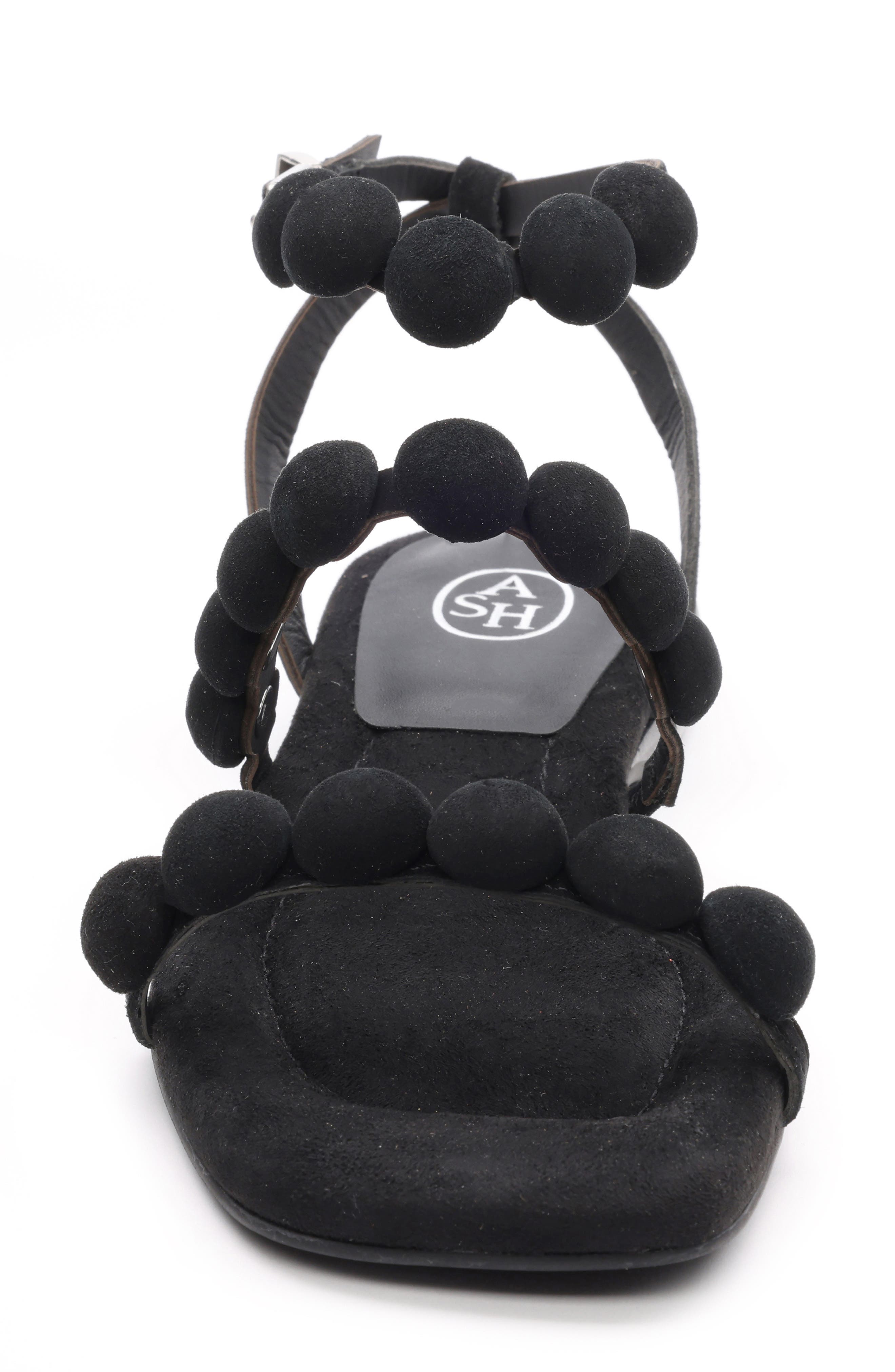 Ash Regy Pompom Sandal, Alternate, color, Black