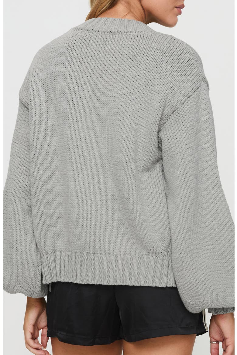 Edern Blouson Cotton Blend Cardigan, Alternate, color, GREY