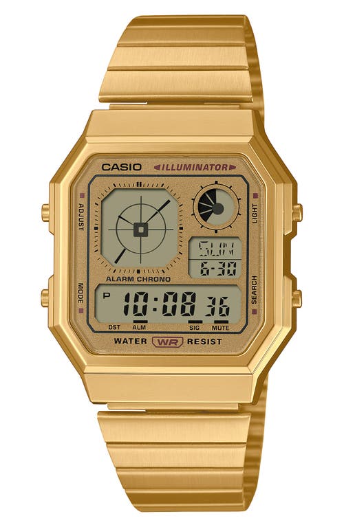 Casio Vintage Multiface Digital Bracelet Watch, 40.5mm × 33.9mm