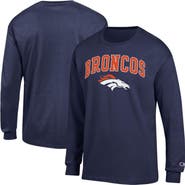 Champion Men's Champion Navy Denver Broncos Arch Over Logo Long Sleeve T-Shirt