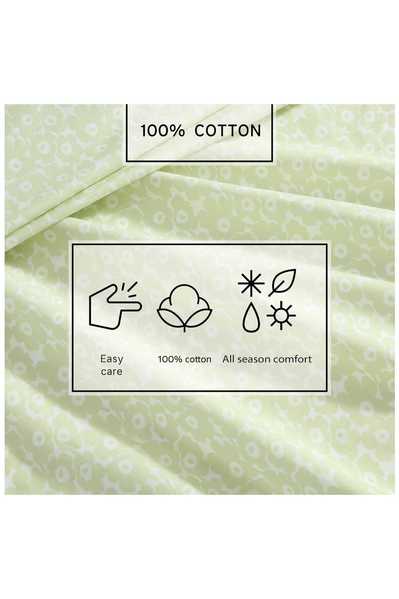 Pikkuinen Unikko Cotton Sheet Set, Alternate, color, LIGHT GREEN