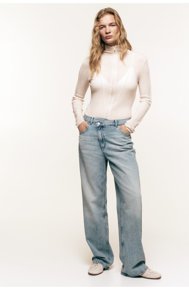 H&M Straight Leg High Waist Jeans, Alternate, color, 