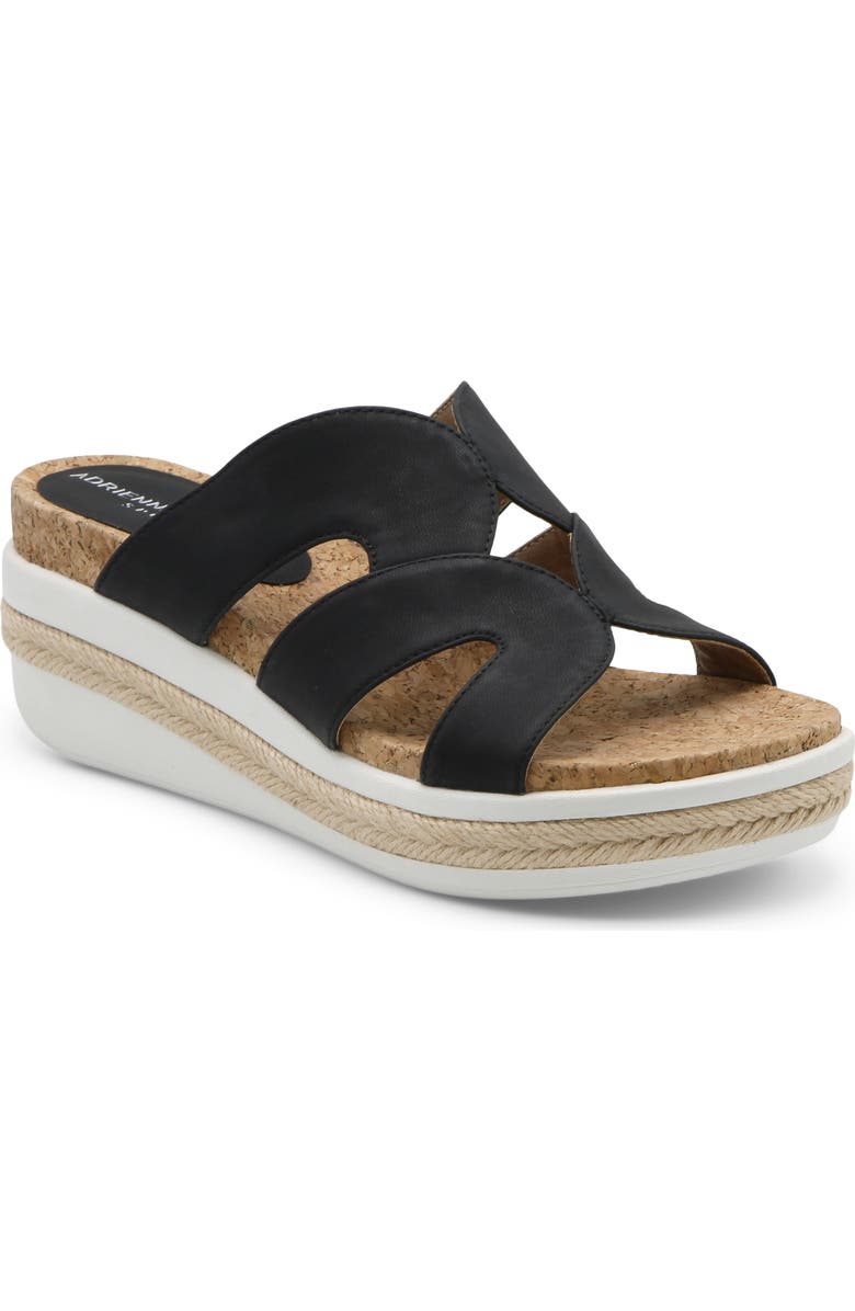 Adrienne Vittadini Carl 1 Wedge Slide Sandal, Main, color, Black