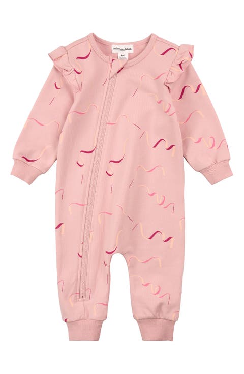 Ribbon Print Zip Romper (Baby)