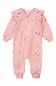 MILES THE LABEL Ribbon Print Zip Romper