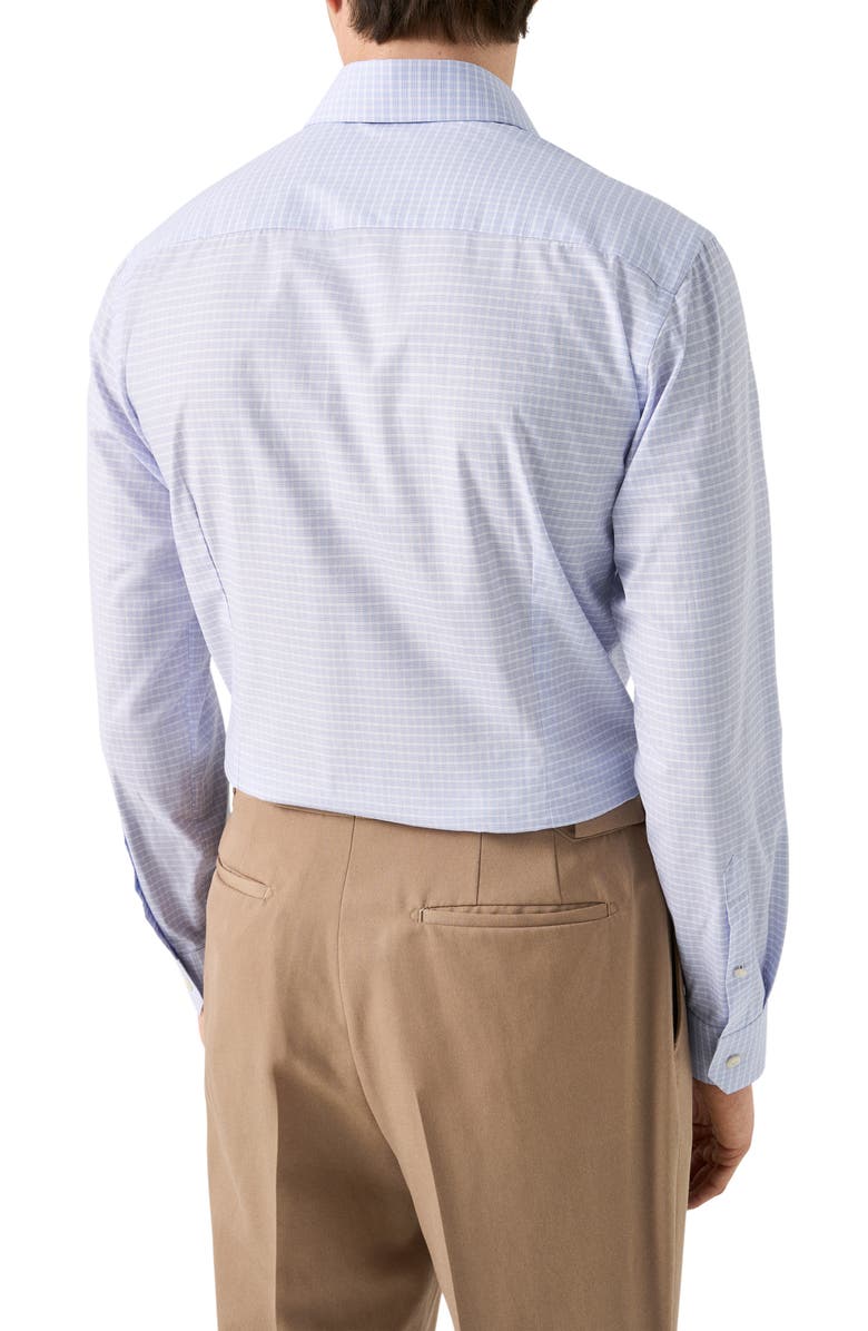 Eton Slim Fit Check Fine Cotton Twill Dress Shirt, Alternate, color, Medium Purple