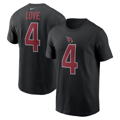 Men's Nike Jeremiyah Love Black Arizona Cardinals Name & Number T-Shirt