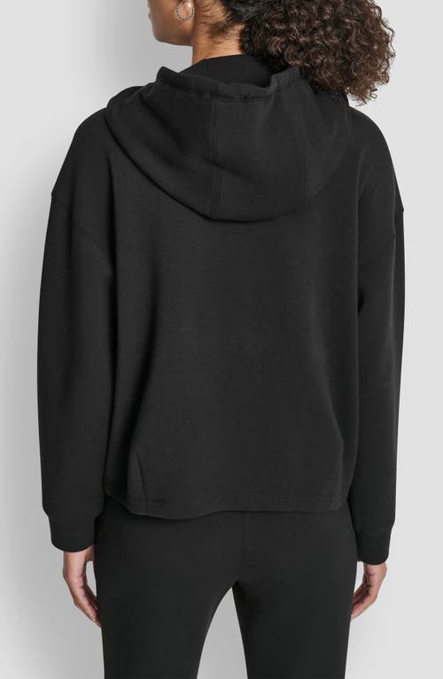 Dkny Cotton Blend Bungee Hoodie In Black