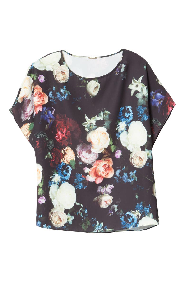 Adam Lippes Floral Print Crepe Blouse, Alternate, color,