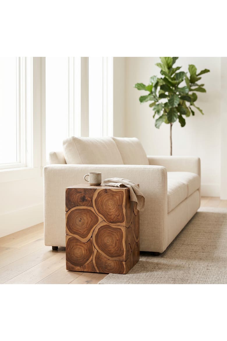 Square End Table, Alternate, color, Natural