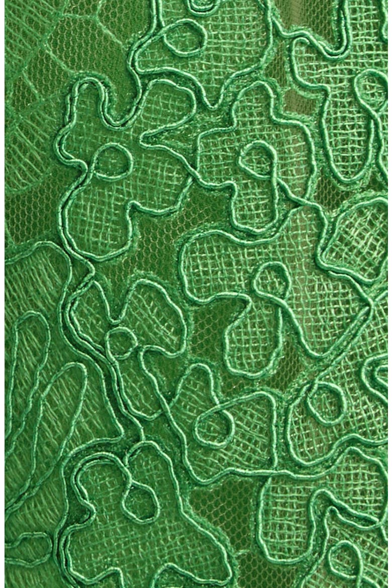 Hydrangea Lace Cocktail Dress, Alternate, color, LAWN GREEN