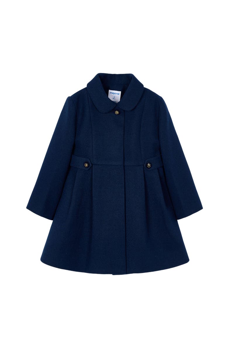 Mayoral Pleated Coat, Main, color, Navy
