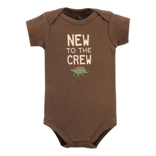 Hudson Baby Five-piece Set Of Cotton Infant All-in-one Bodysuits In Brown