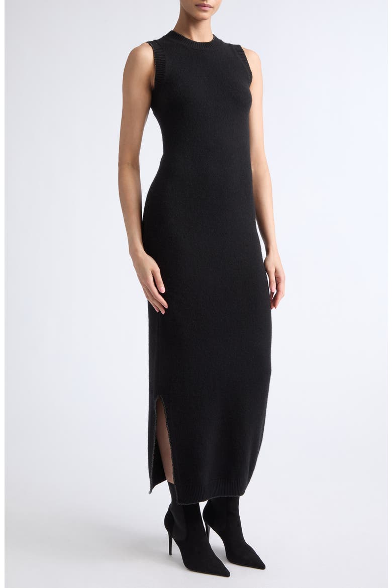 Sleeveless Cashmere Sweater Dress, Alternate, color, 22 BLACK