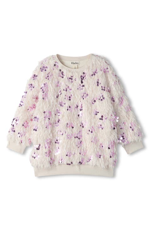Kids' Sequin Fluffy Pullover