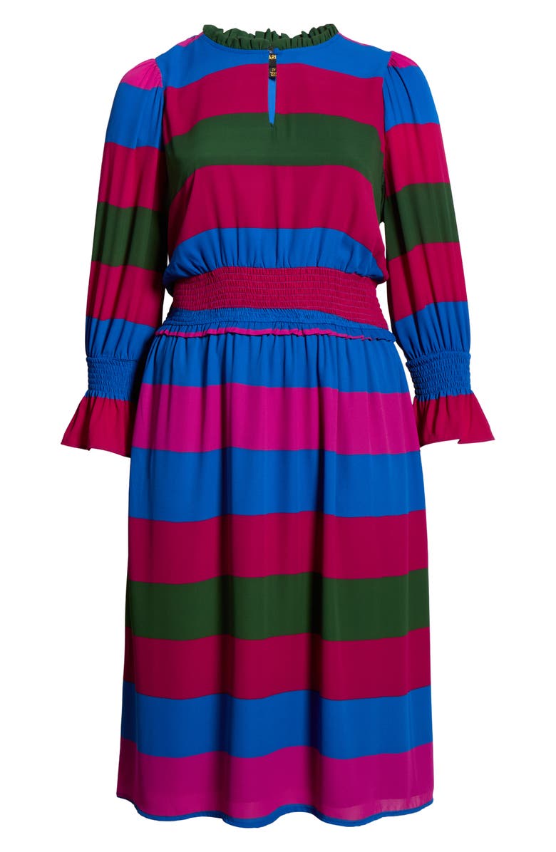 SUGARLIPS Saige Stripe Long Sleeve Midi Dress, Alternate, color, Magenta-Multi