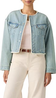 Levi's Shrunken '90s Faux Shearling Lined Denim Trucker Jacket