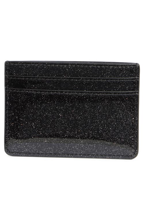 Marc Jacobs Glitter Trademarc Card Case In Black