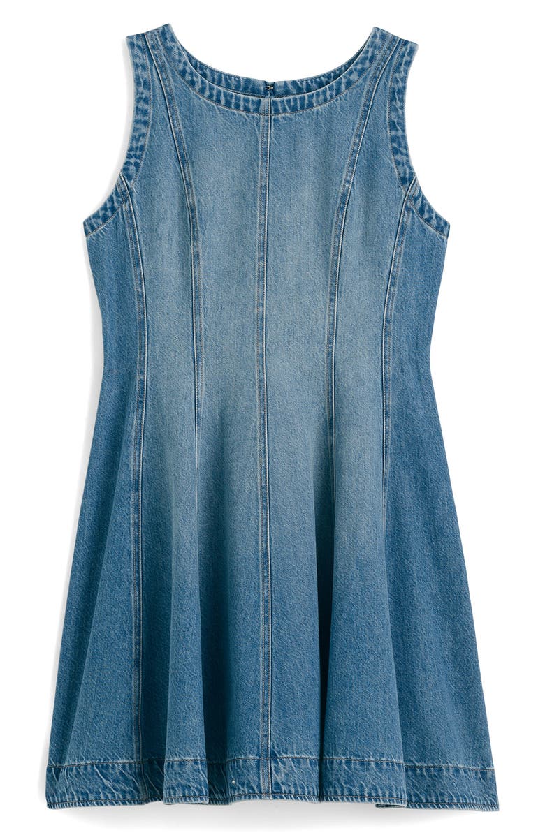 Madewell Airy Denim Circle Minidress, Alternate, color, Ashbury Wash