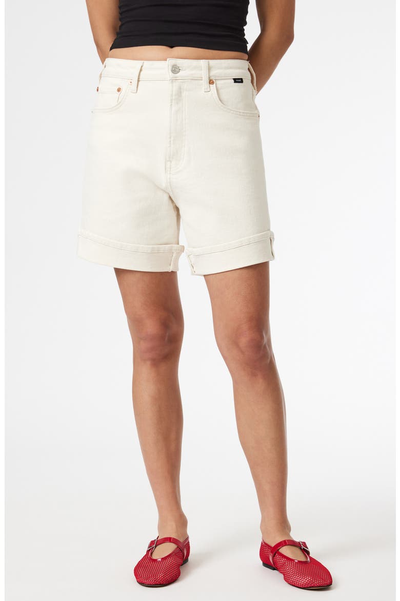 Heidi High Waist Cuffed Relaxed Denim Shorts, Main, color, ECRU 90S
