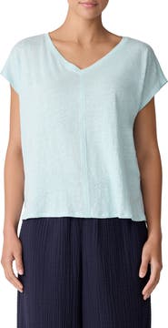 Eileen Fisher V-Neck Organic Linen T-Shirt