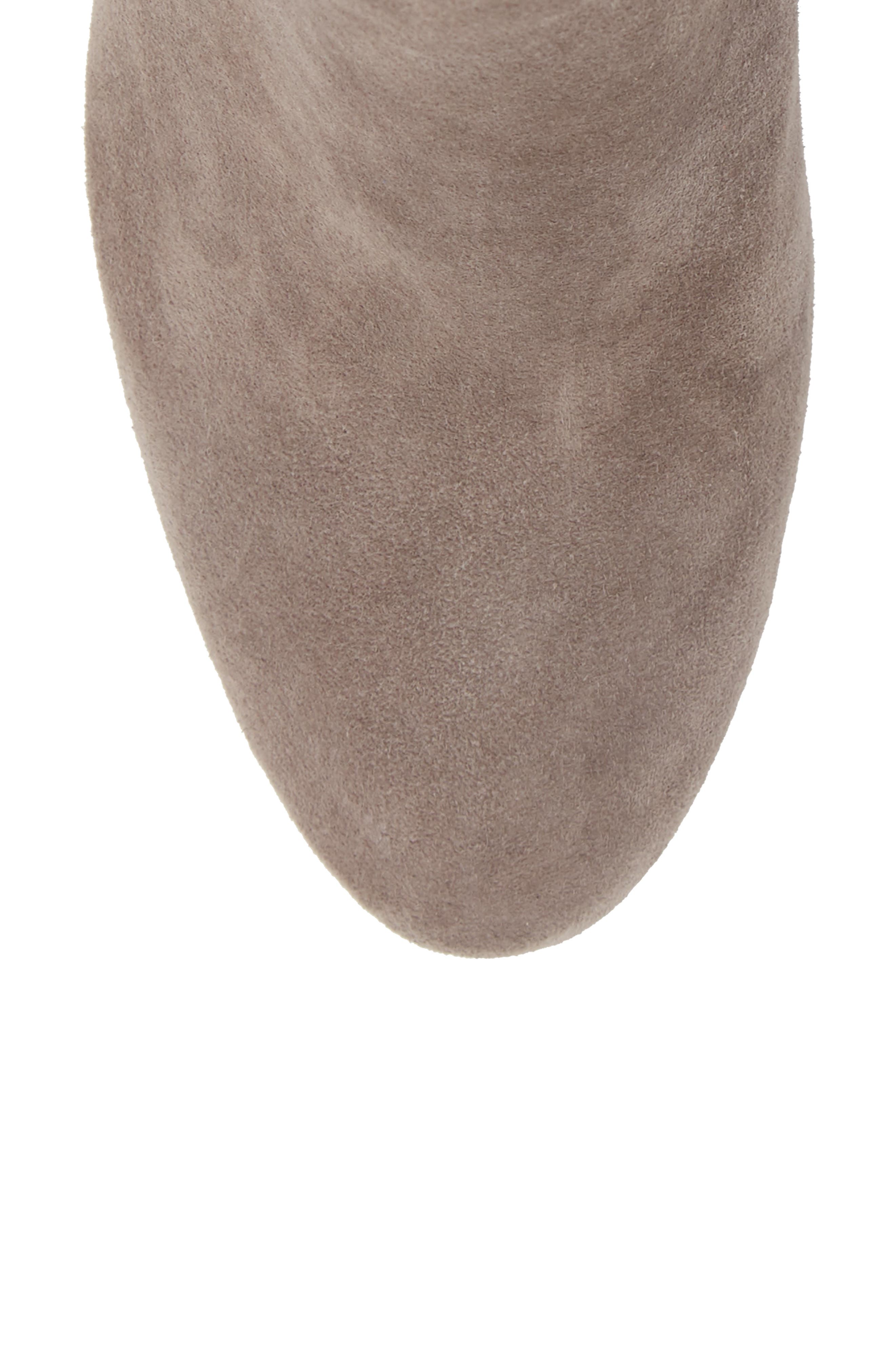 Neves Stack Heel Bootie, Alternate, color, LIGHT CHARCOAL SUEDE