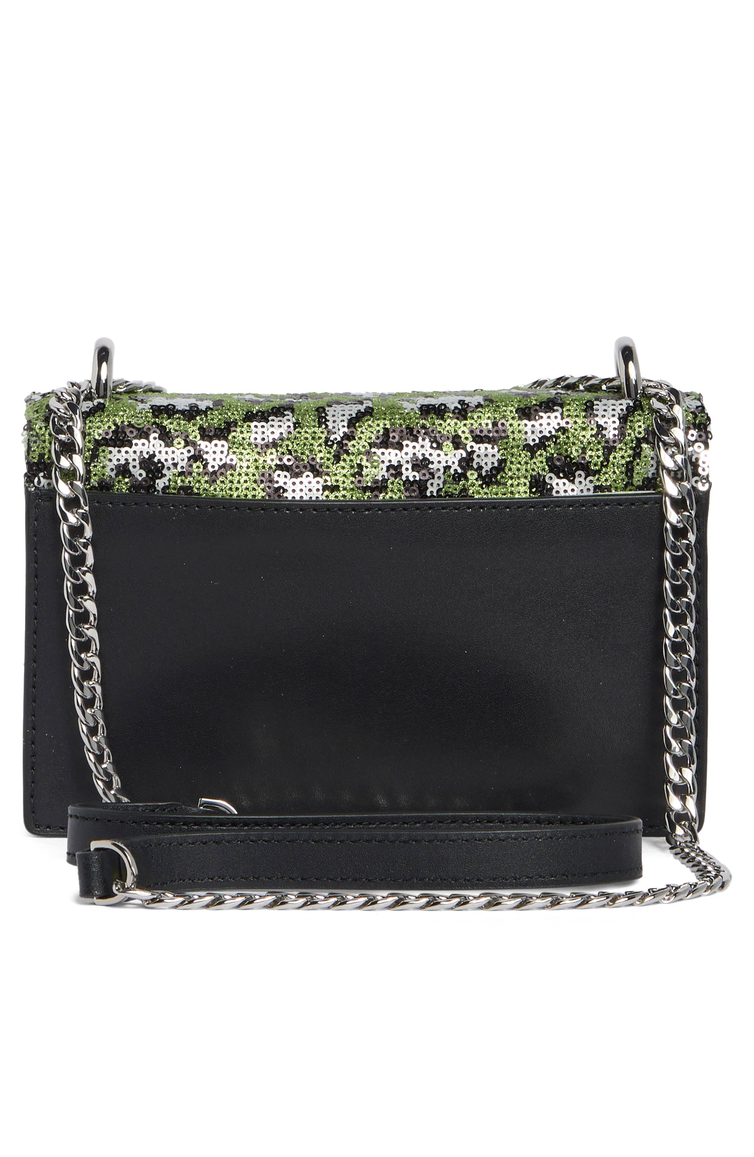 Double Take Sequin Leopard Crossbody Bag, Alternate, color, GREEN MULTI
