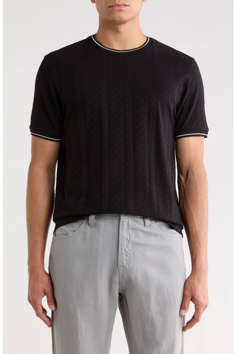 Tipped Crewneck T-Shirt, Main, color, BLACK