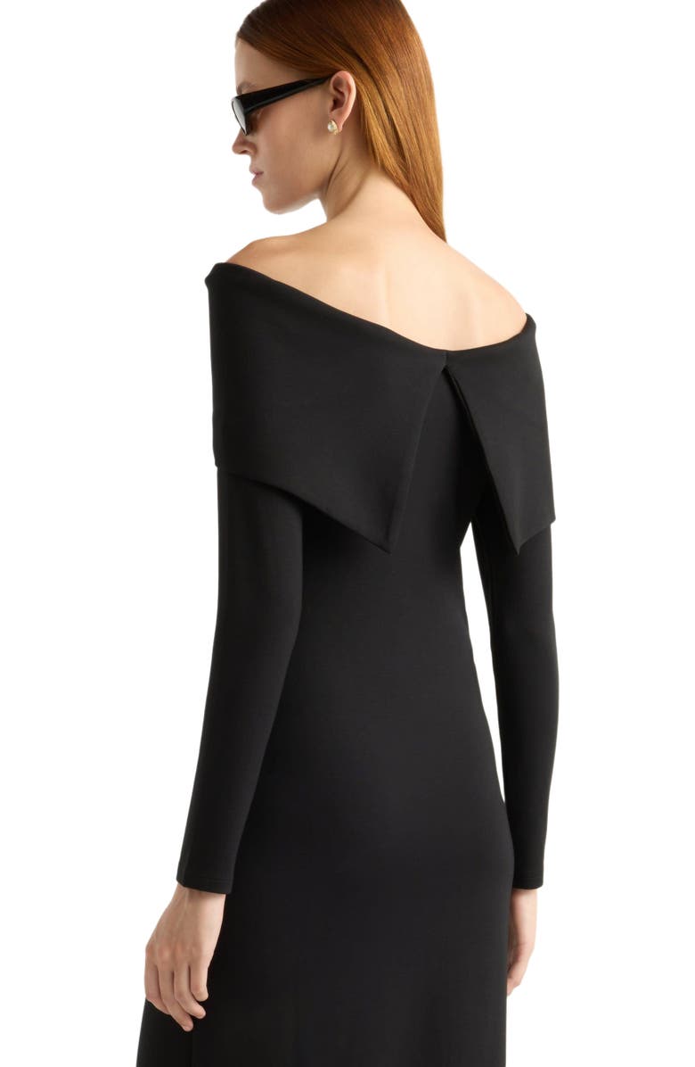 Modern Citizen Morgan Split Foldover Jersey Dress, Alternate, color, Black