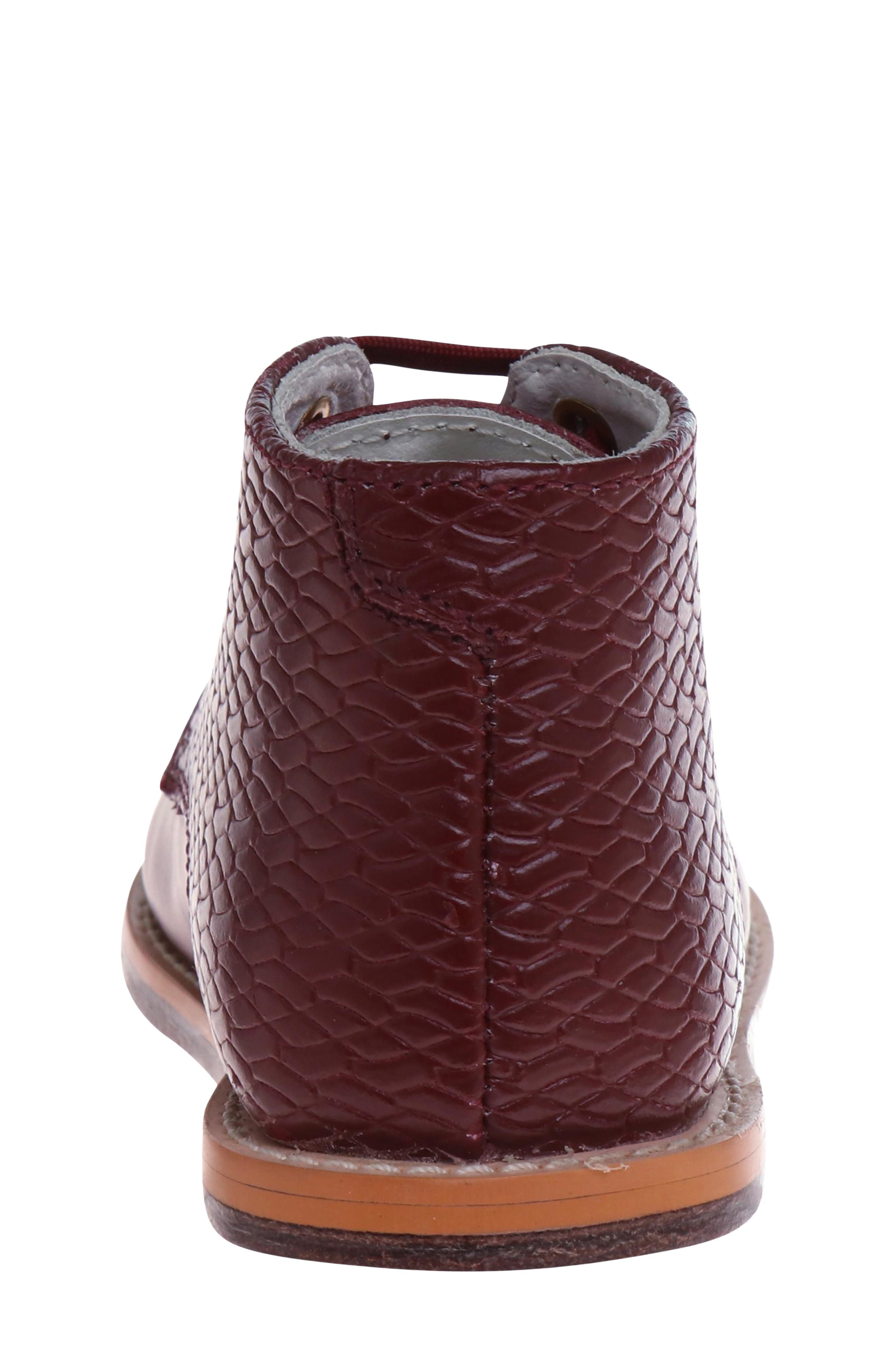 Kids' Lace-Up Boot, Alternate, color, BURGUNDY WOVEN
