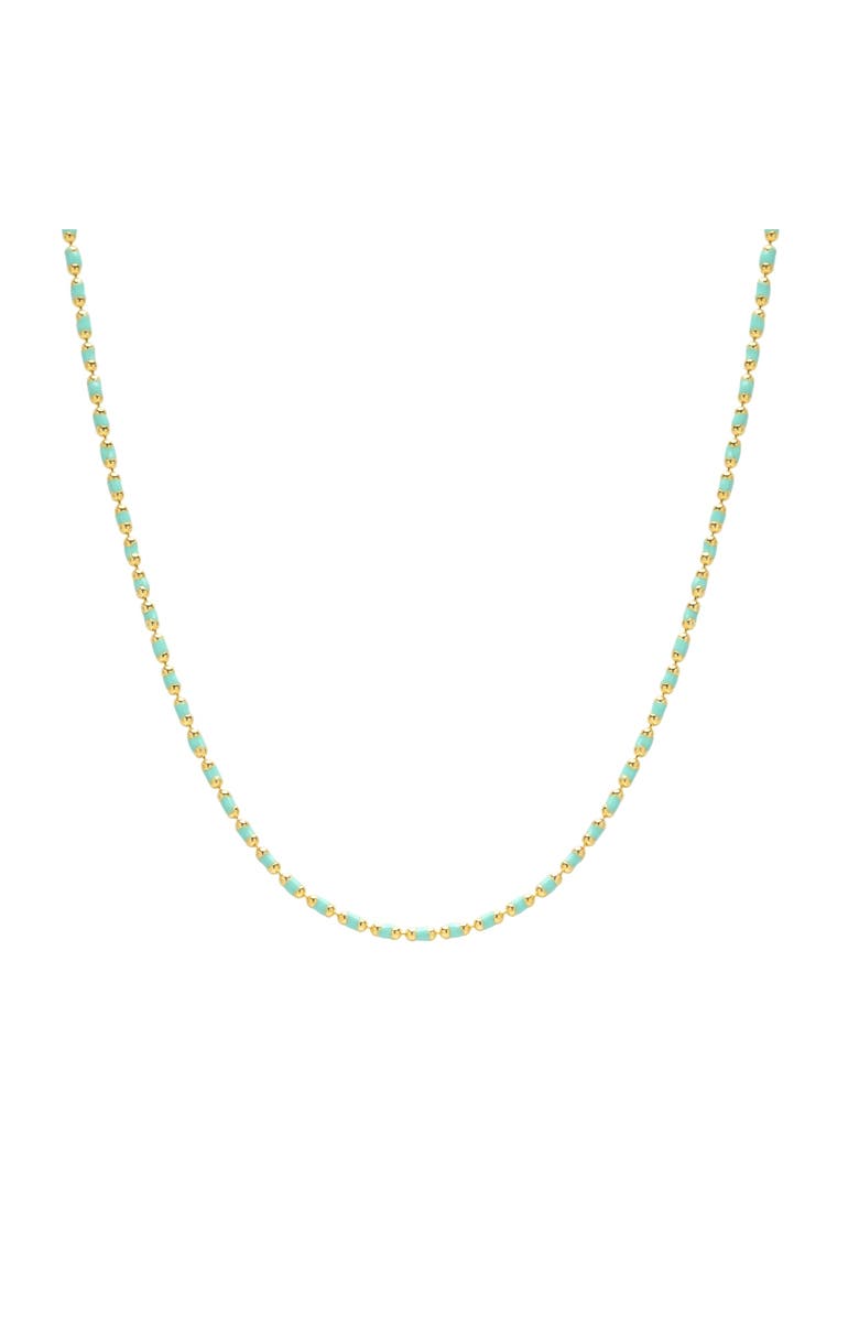 Spero London Eau de Nil Enamel Mine Beaded Colourful Necklace, Main, color, Gold