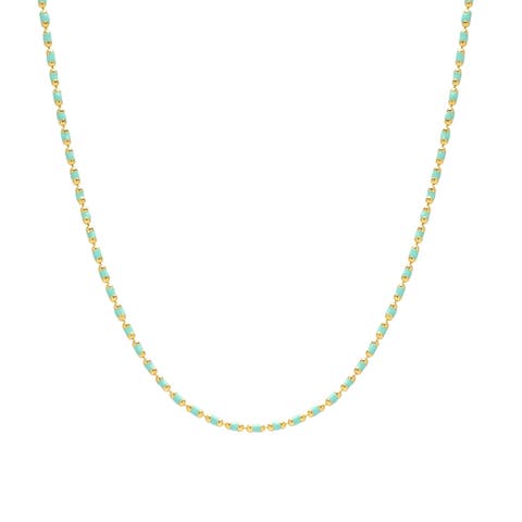 Eau de Nil Enamel Mine Beaded Colourful Necklace