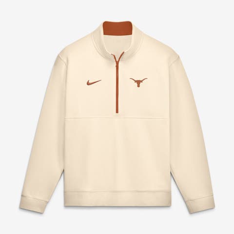 Men's Nike Cream Texas Longhorns Primetime Club Fleece Half-Zip Pullover