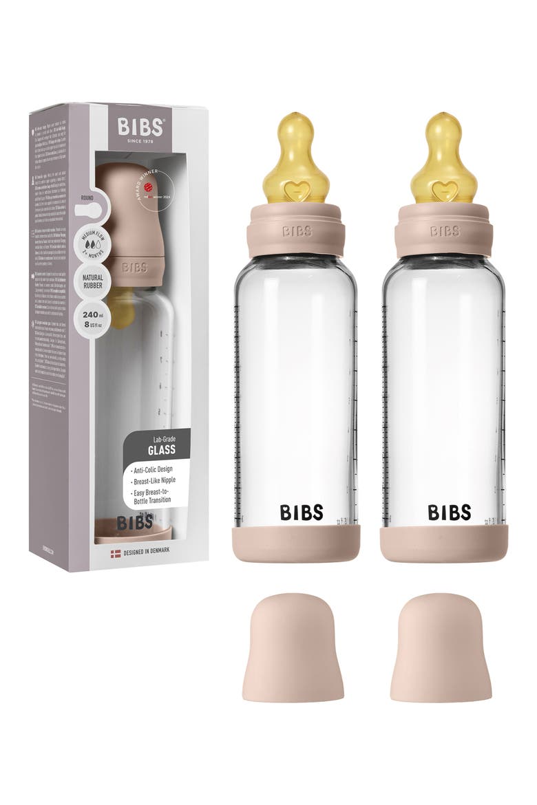 8 Oz. Glass Bottle Set, Main, color, BLUSH