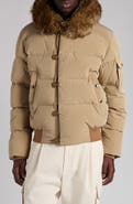 Moncler Luynes Down Jacket with Faux Fur Trim