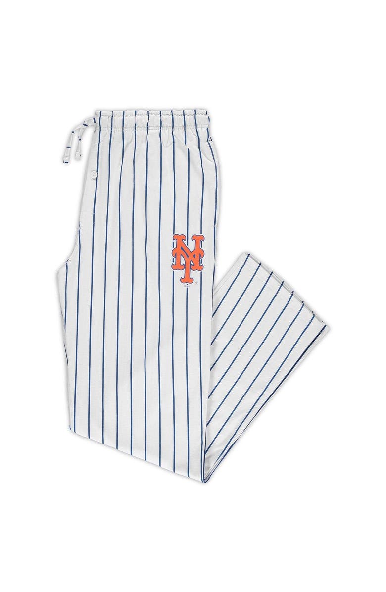 CONCEPTS SPORT Men's Concepts Sport White/Royal New York Mets Big & Tall Pinstripe Sleep Pants, Alternate, color, 