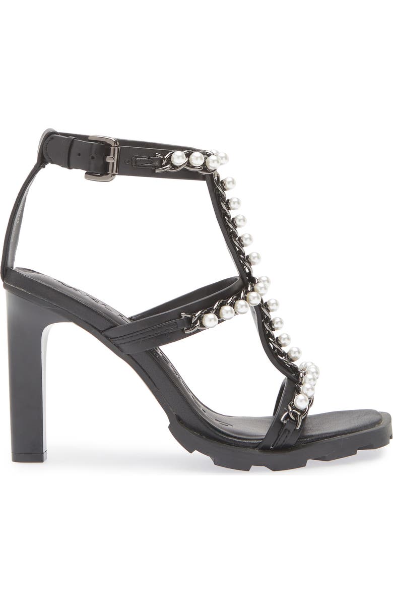 KARL LAGERFELD PARIS Midge T-Strap Sandal, Alternate, color, Black