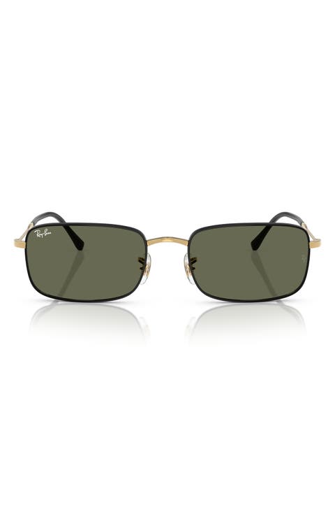 61mm Polarized Rectangular Sunglasses