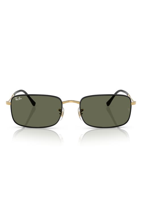 Ray Ban Ray-ban 61mm Polarized Rectangular Sunglasses In Black