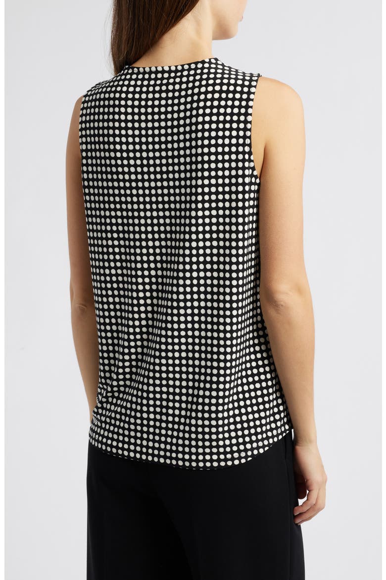 Polka Dot Pleat Front Shell, Alternate, color, ANNE BLACK/ WHITE